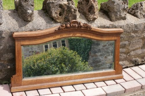 french oak over mantle wall mirror