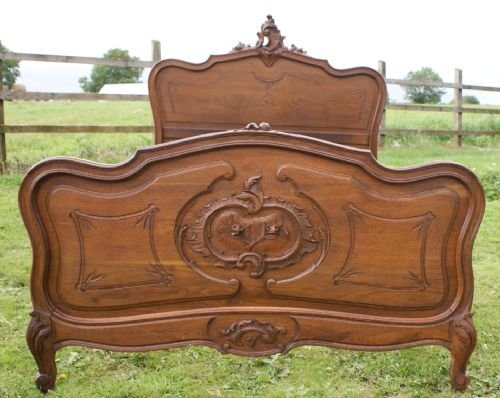 imposing french louis xv rococo solid oak double bed
