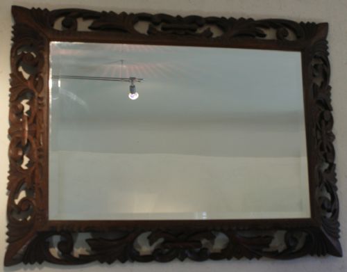 super french carved oak mirror