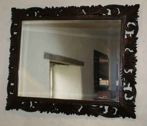stunning french carved oak mirror