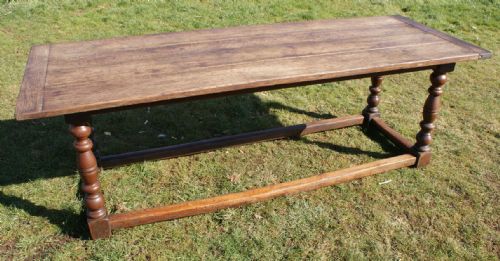 very heavy large antique oak refectory table