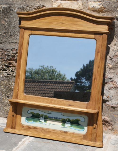beautiful stripped pine over mantel mirror