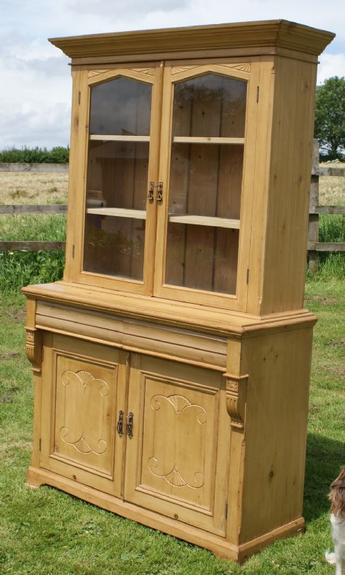 a stunning 19th century antique 2 piece bookcase dresser