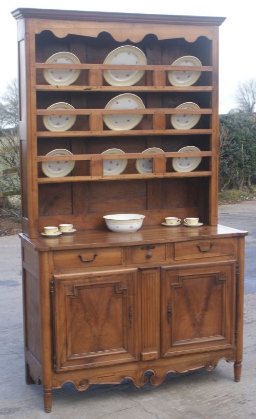 an imposing early19th century antique french walnut cherry buffet dresser