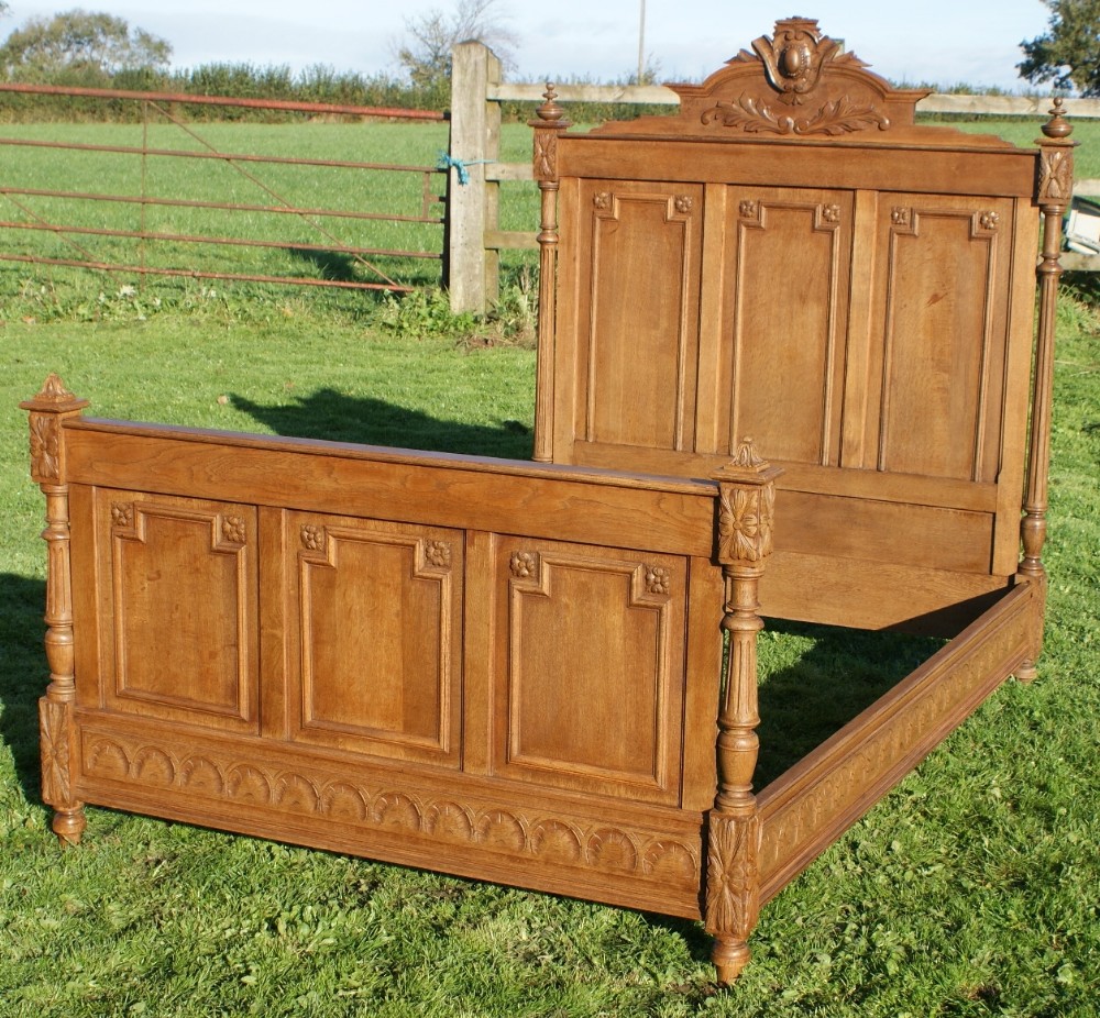 an imposing french henri ii revival oak double bed