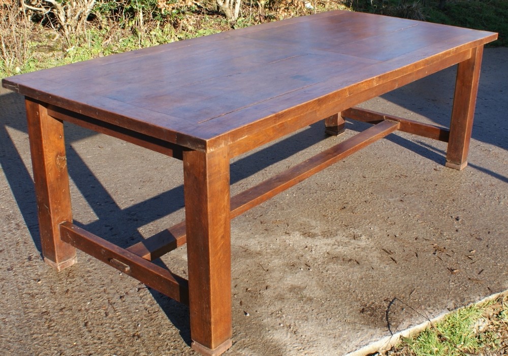an imposing french solid oak refectory farmhouse table