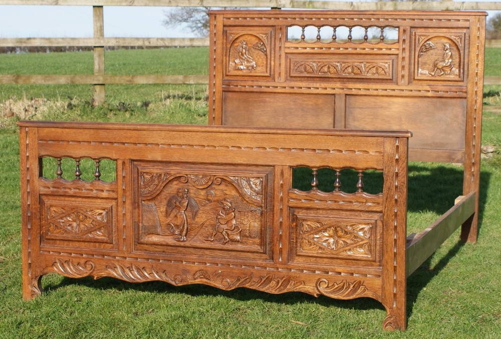 imposing french bretton carved double bed