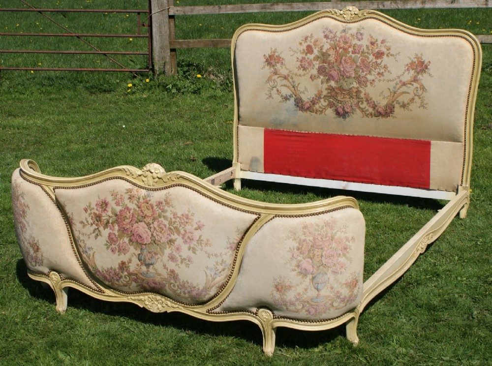 fantastic french vintage shabby chic demi corbielle upholstered double bed