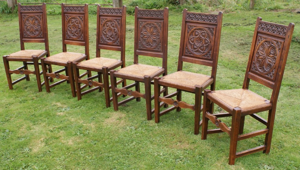 a fantastic set of 6 good strong french rush seat oak bretton dining chairs