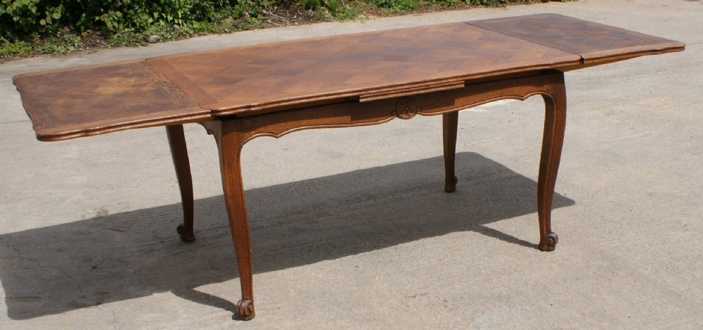 french early vintage oak louis xv style draw leaf dining table
