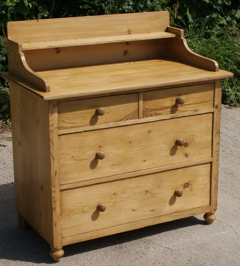 fantastic late 19th century antique solid pine tray top chest of 4 drawers