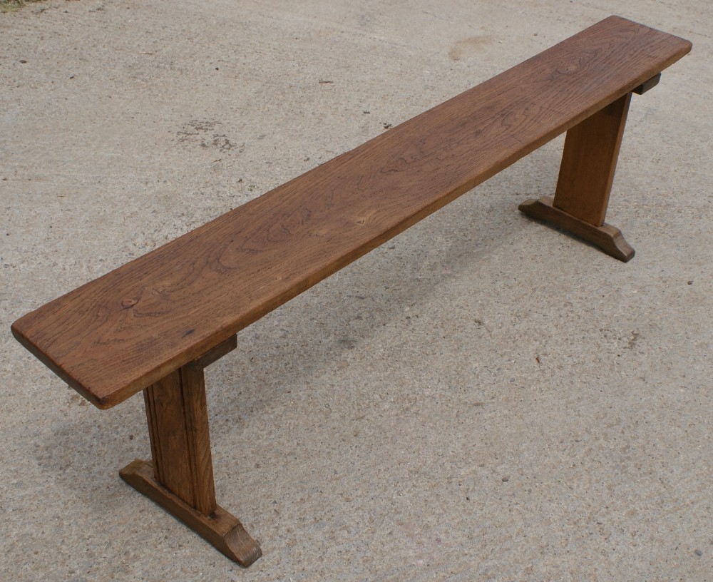 pretty mid 19th century antique solid oak french trestle bench