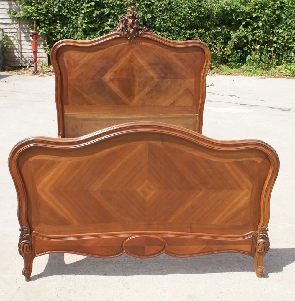 a stunning late 19th century french walnut louis xv style double bed