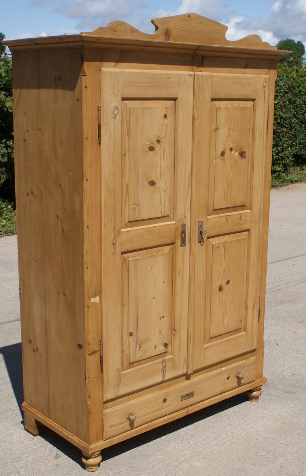 a 19th century large antique german solid pine armoire wardrobe