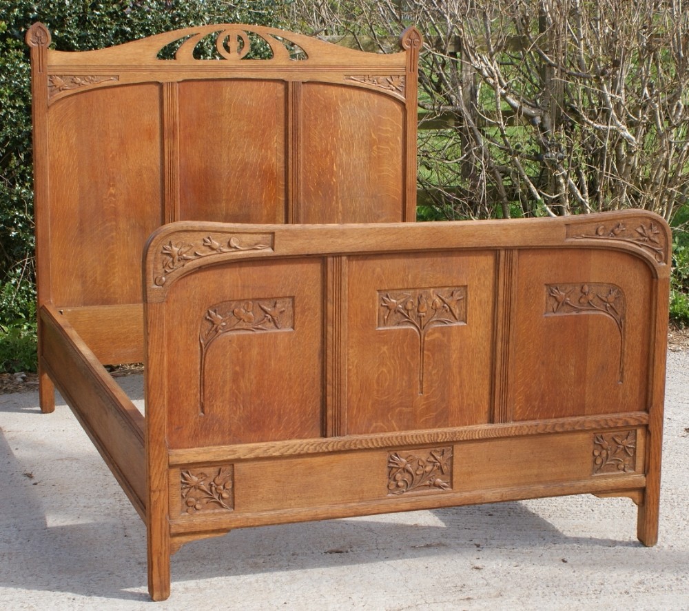 a beautiful early 20th century belgian oak arts and crafts king size bed