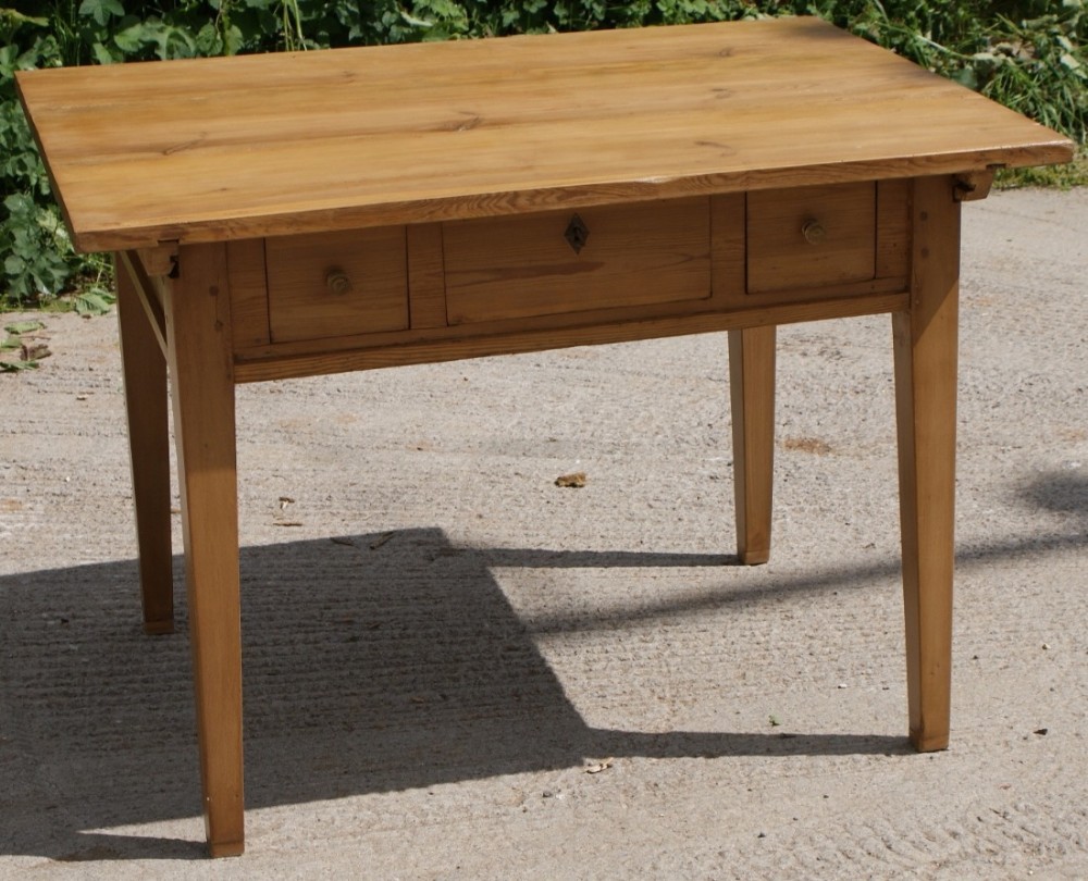 an unusual german pine desk with secret drawers and storage