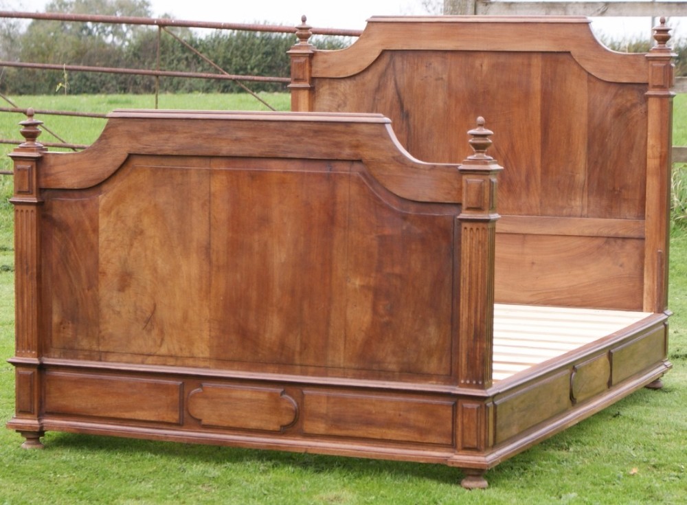 a beautiful late 19th century french walnut double bed