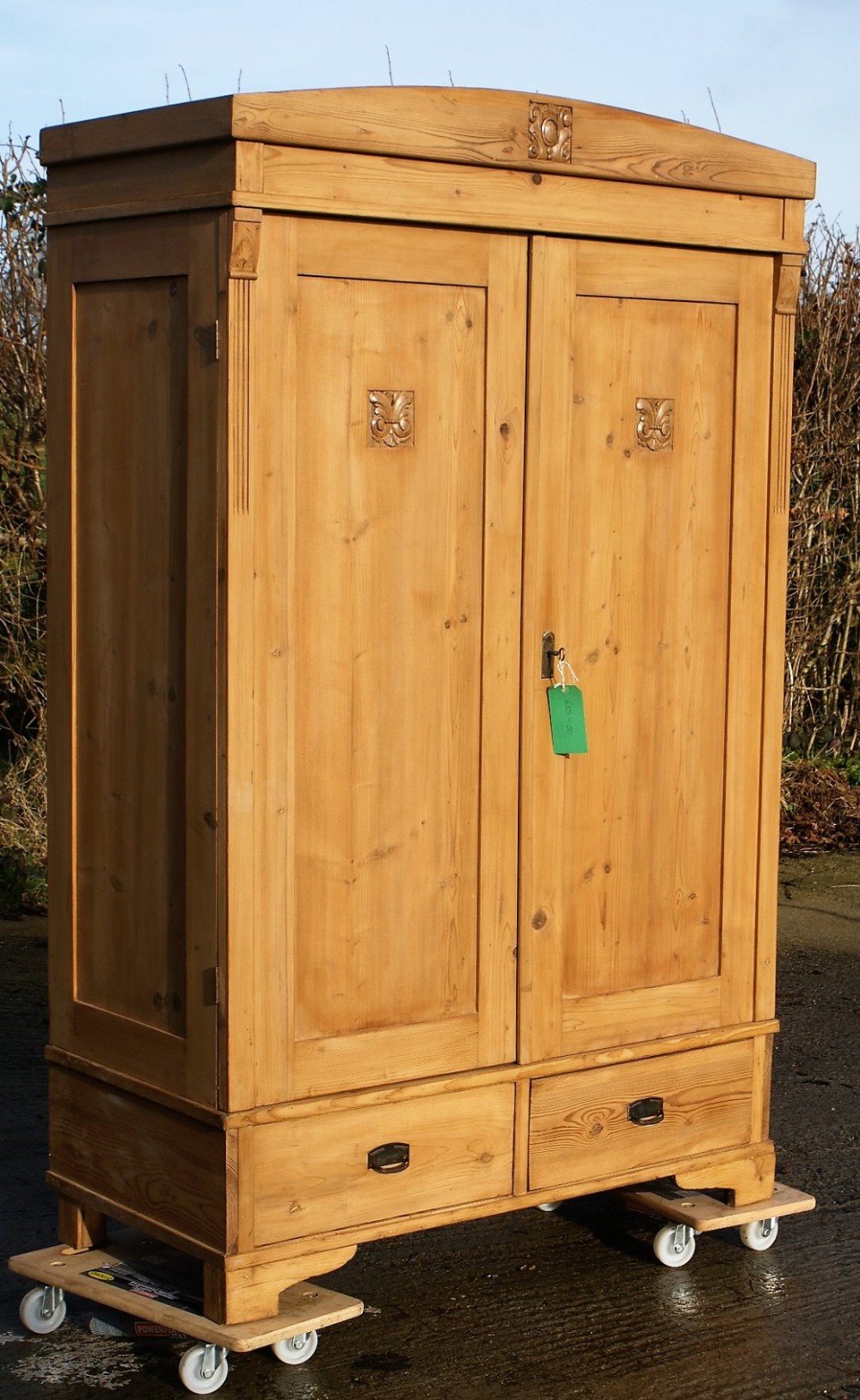 early 20th century antique german solid pine armoire wardrobe