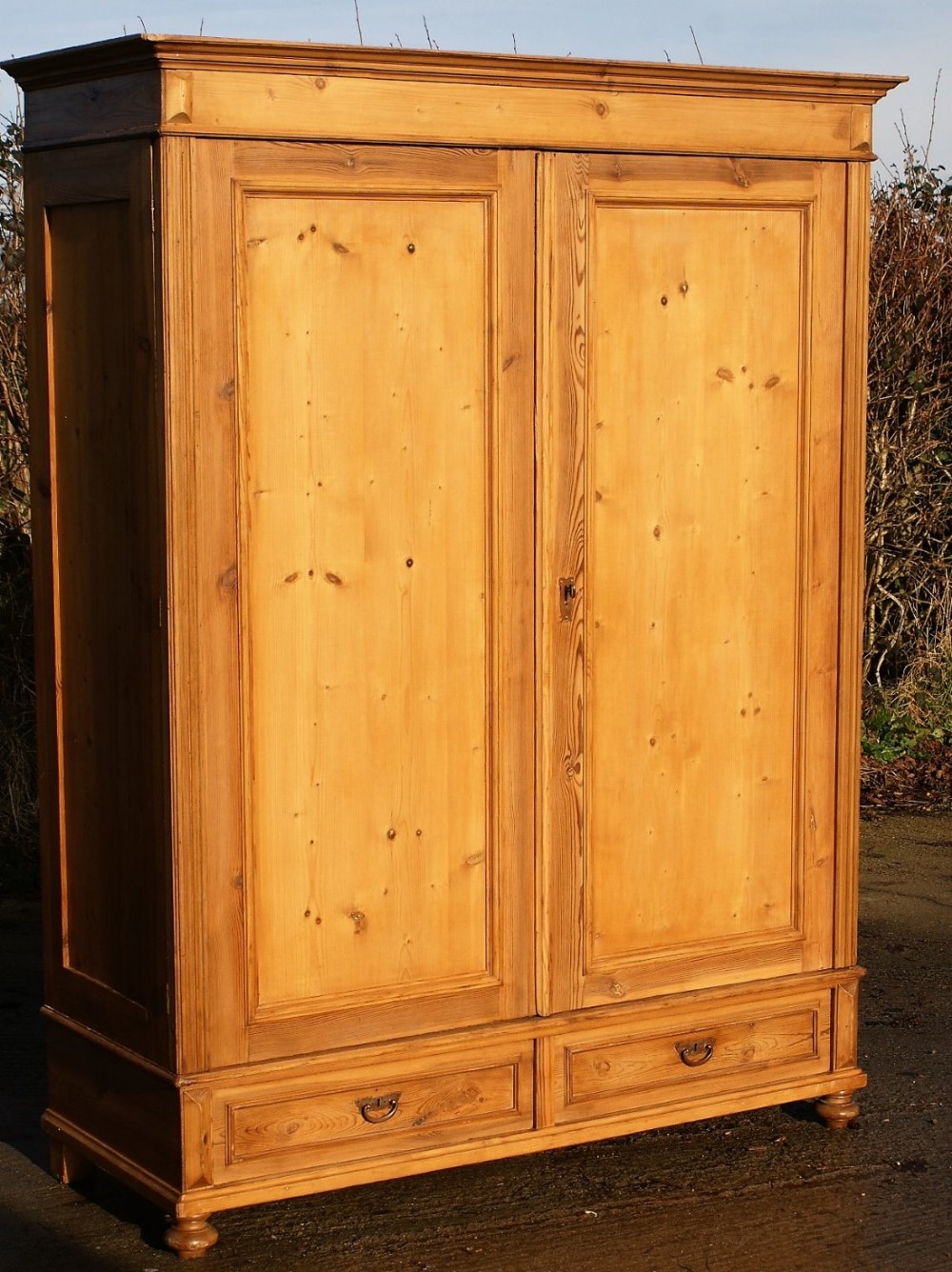 early 20th century antique german solid pine armoire wardrobe