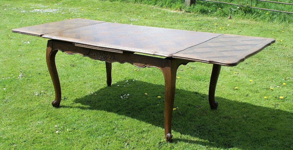 large french oak louis xv style draw leaf dining table