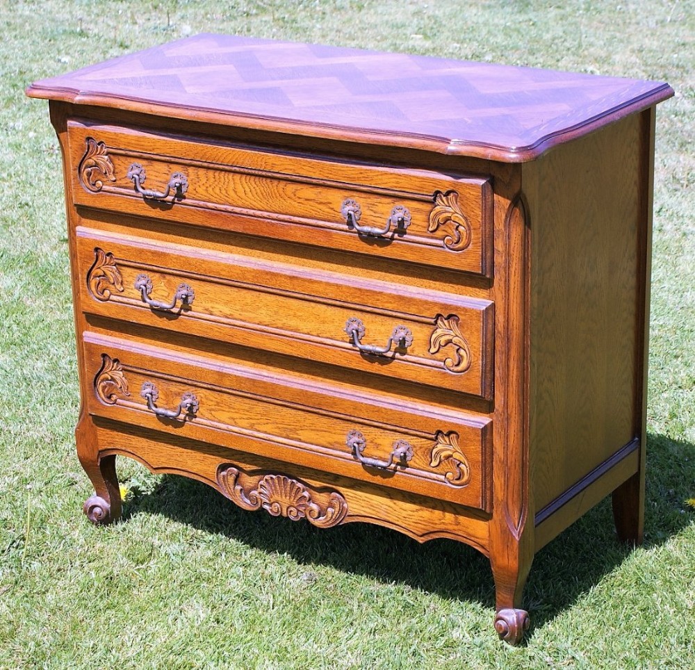 fantastic mid 20th century french louis xv style oak chest of drawers commode