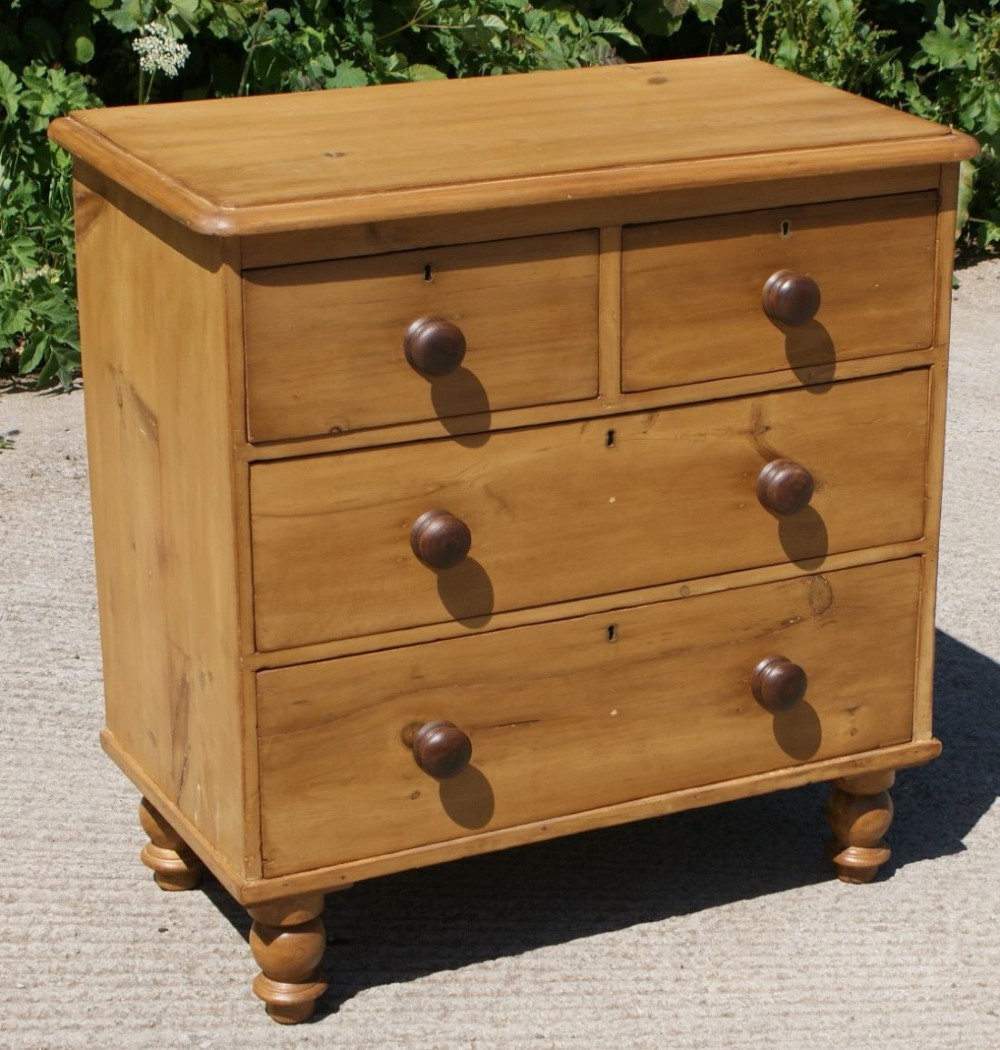 fantastic late 19th century antique solid pine chest of drawers