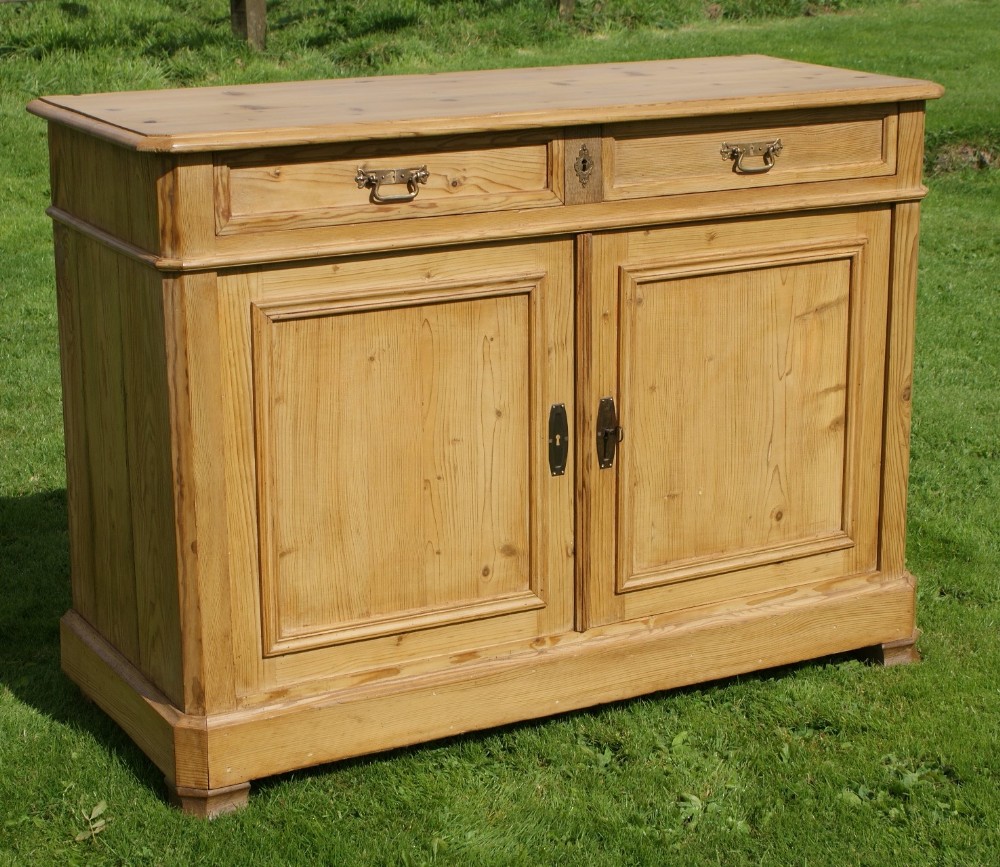 an imposing mid late 19th century antique french pine buffet sideboard
