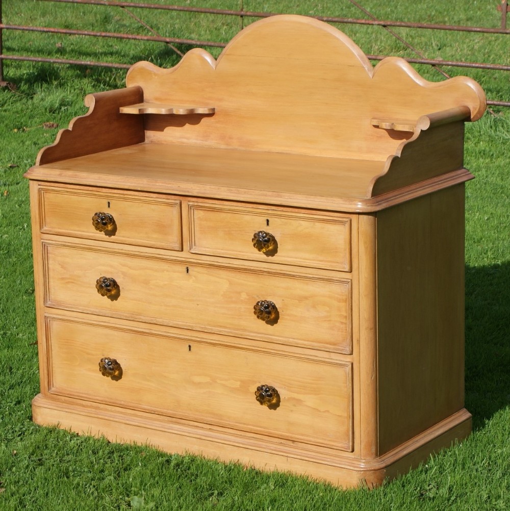 fantastic victorian antique solid pine tray top chest of drawers