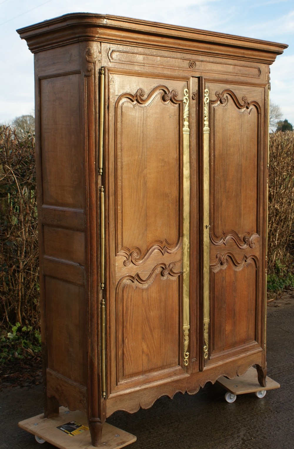 late 18th century antique french solid oak armoire wardrobe