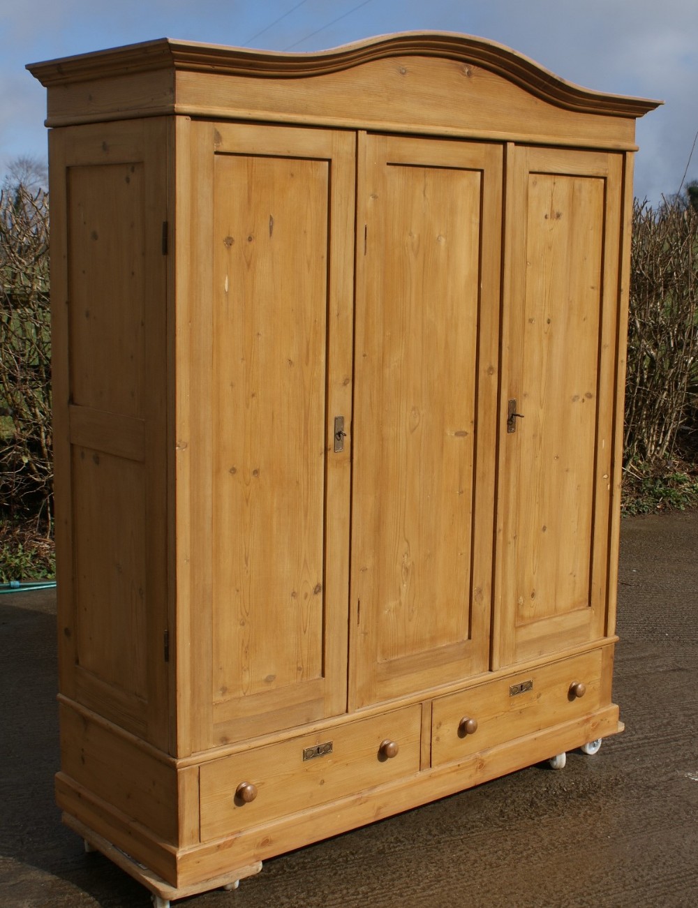 early 20th century large antique german solid pine armoire wardrobe
