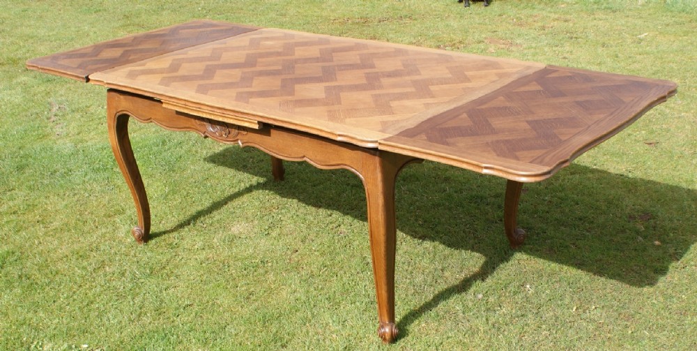 large french oak louis xv style draw leaf dining table