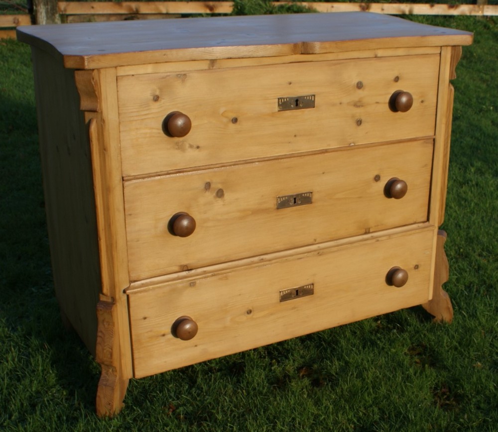 pretty late 19th century german antique solid pine chest of drawers