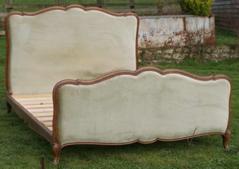 pretty early 20th century french upholstered double bed