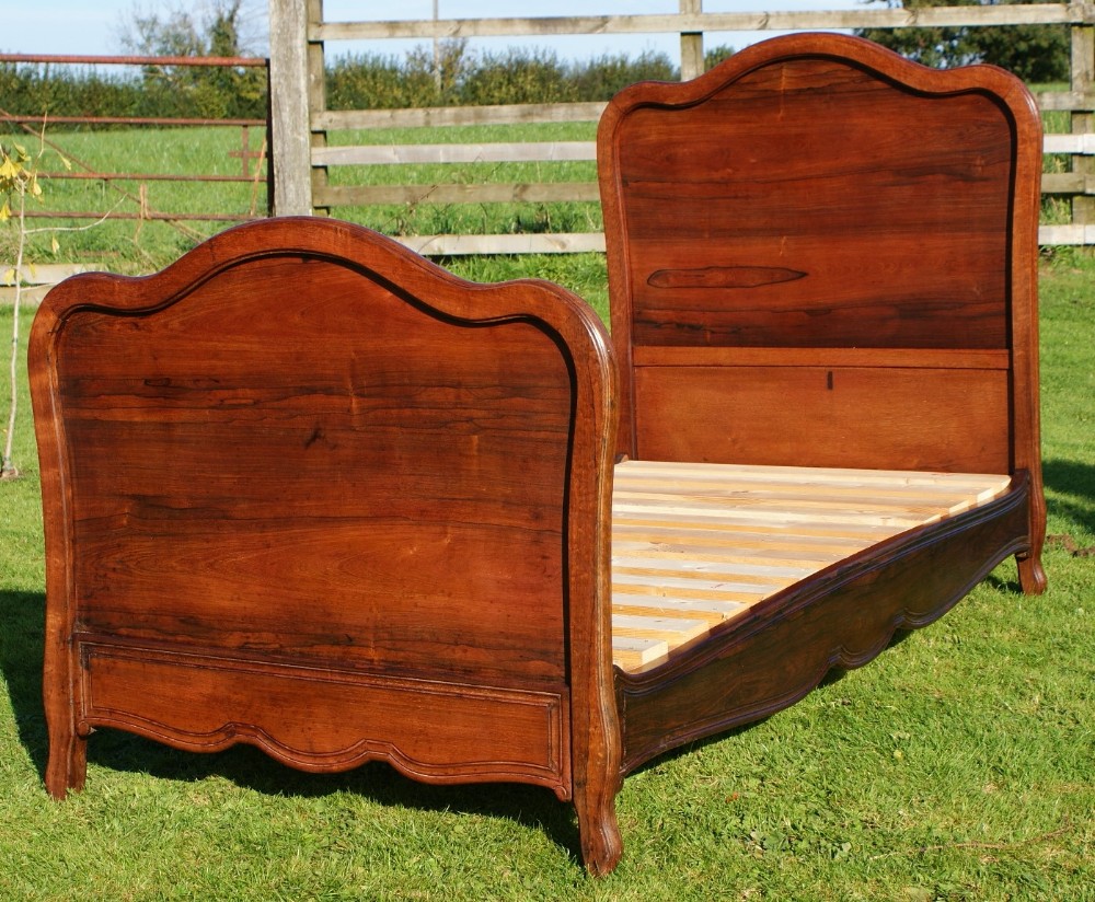 pretty late 19th century french rose wood single bed