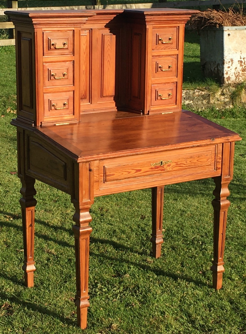 a stunning french pitch pine desk