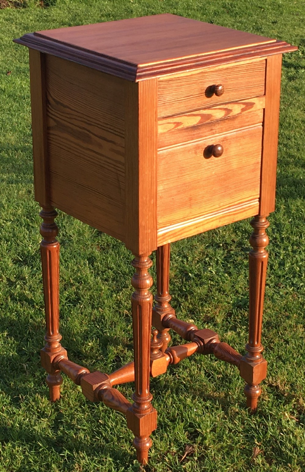 a fine late 19th century french pitch pine bedside cabinet